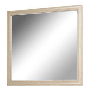 Michael Amini Laguna Ridge Modern Wood & Glass Wall Mirror in Washed Oak