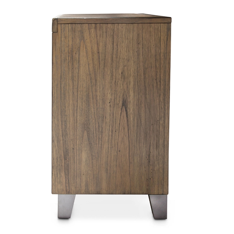 Michael Amini Del Mar Sound Wood Nightstand in Boardwalk Brown