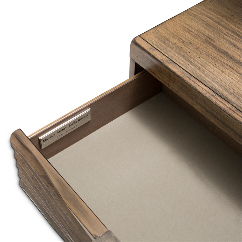 Michael Amini Del Mar Sound Wood Nightstand in Boardwalk Brown
