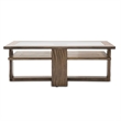 Michael Amini Del Mar Sound Wood & Glass Cocktail Table in Boardwalk Brown