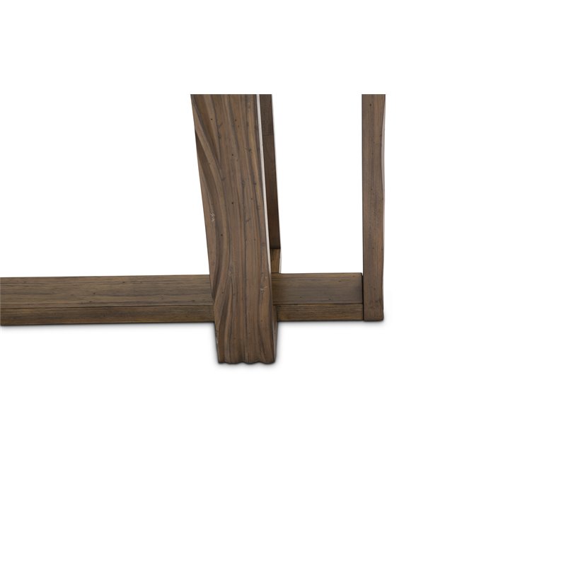 Michael Amini Del Mar Sound Wood & Glass Console Table in Boardwalk Brown