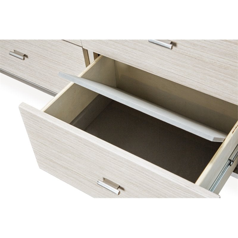 Michael Amini Silverlake Village Contemporary Wood & Metal Dresser - Washed Oak