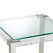 Michael Amini State St. Square Modern Stainless Steel & Glass End Table