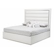 Michael Amini State St. Metal & Vinyl Cal King Panel Bed in Off White