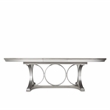 Michael Amini Eclipse Oval Rubberwood & Steel Dining Table in Moonlight Gray