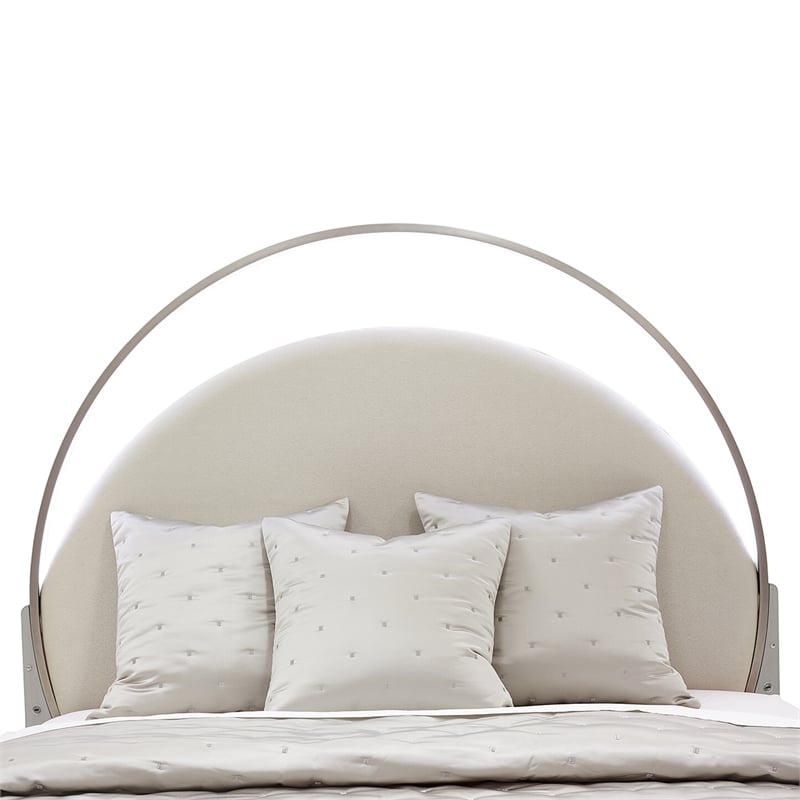 Michael Amini Eclipse Eastern King Bed with LED Lights - Moonlight Gray