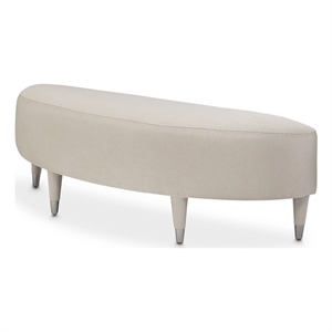 Michael Amini Kathy Ireland Eclipse Accent Bench - Ivory/Moonlight Gray