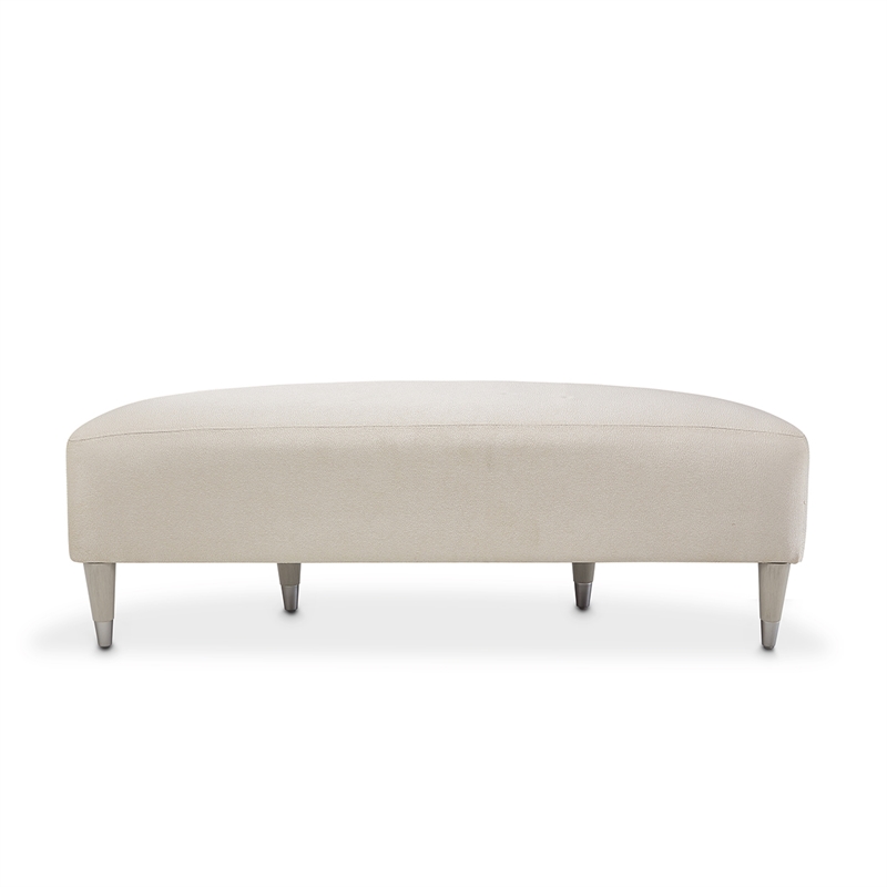 Michael Amini Kathy Ireland Eclipse Accent Bench - Ivory/Moonlight Gray