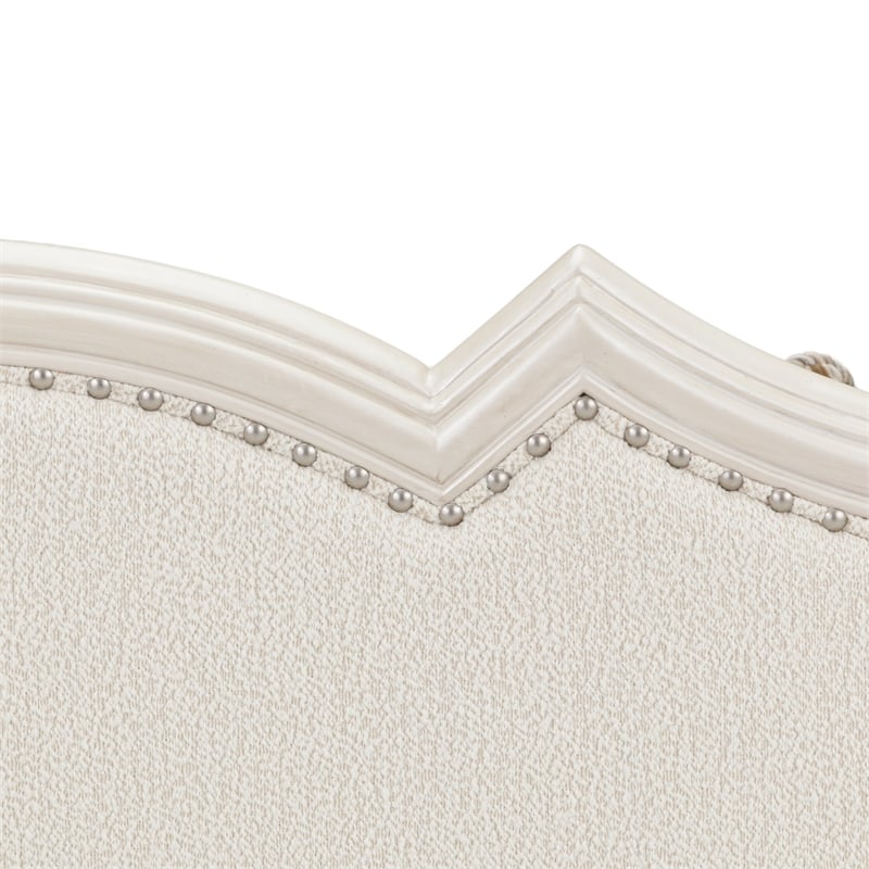 Michael Amini Chamberi Boucle Sofa - French Vanilla/Classic Pearl