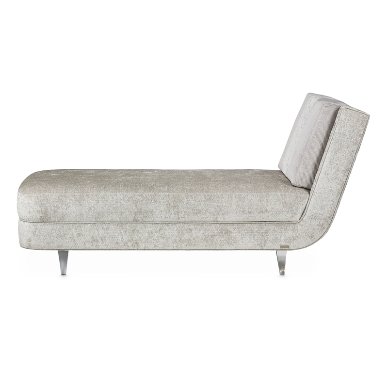 Michael Amini Lanna Armless Chaise - Storm Gray/Silver Mist