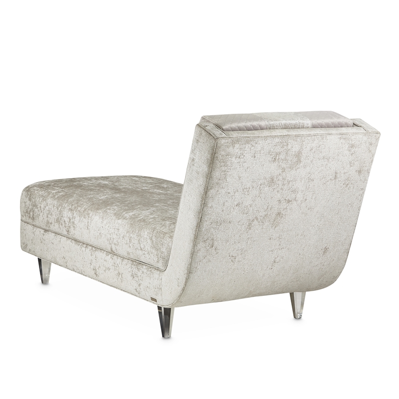 Michael Amini Lanna Armless Chaise - Storm Gray/Silver Mist