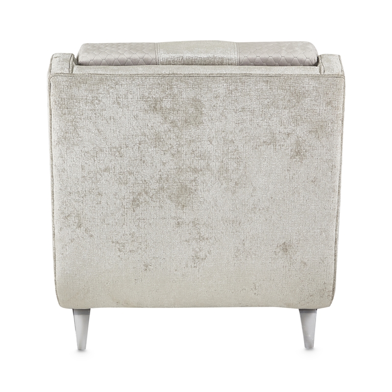Michael Amini Lanna Armless Chaise - Storm Gray/Silver Mist