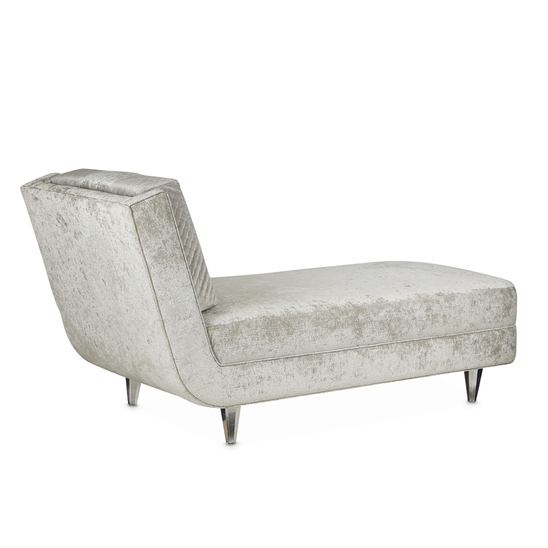 Michael Amini Lanna Armless Chaise - Storm Gray/Silver Mist