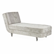 Michael Amini Lanna Armless Chaise - Storm Gray/Silver Mist