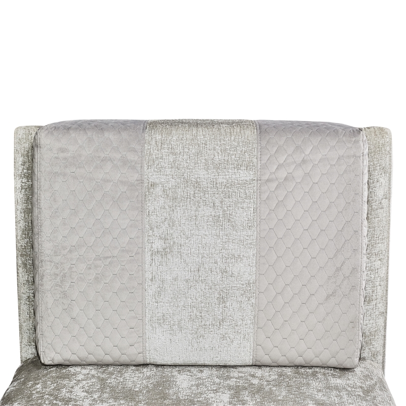 Michael Amini Lanna Armless Chaise - Storm Gray/Silver Mist