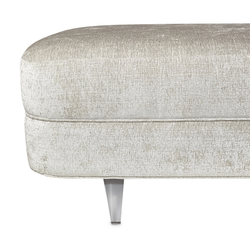 Michael Amini Lanna Armless Chaise - Storm Gray/Silver Mist