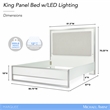 Marquee Modern Eastern King Panel Bed with LED Lights - Cloud White