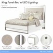 Marquee Modern Eastern King Panel Bed with LED Lights - Cloud White