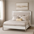 Marquee Modern Queen Panel Bed with LED Lights - Cloud White
