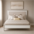 Marquee Modern Queen Panel Bed with LED Lights - Cloud White