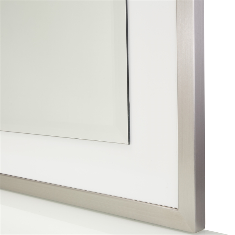 Michael Amini Marquee 8-Drawer Dresser with Mirror in Cloud White