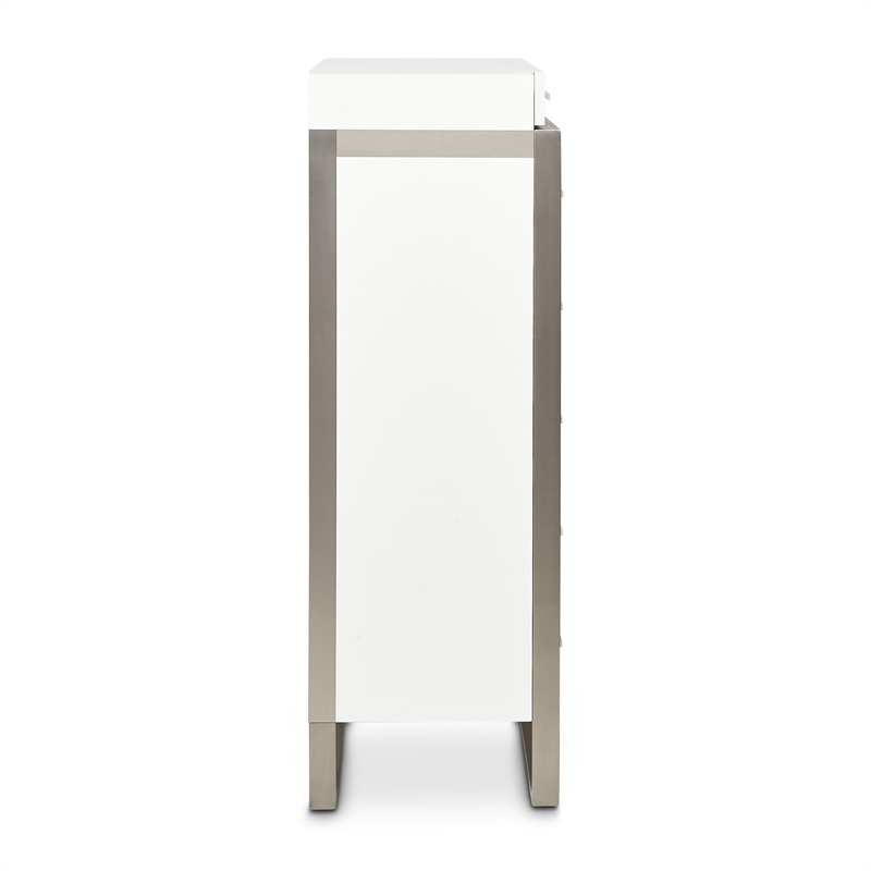 Marquee 7-Drawer Modern Chest in Cloud White