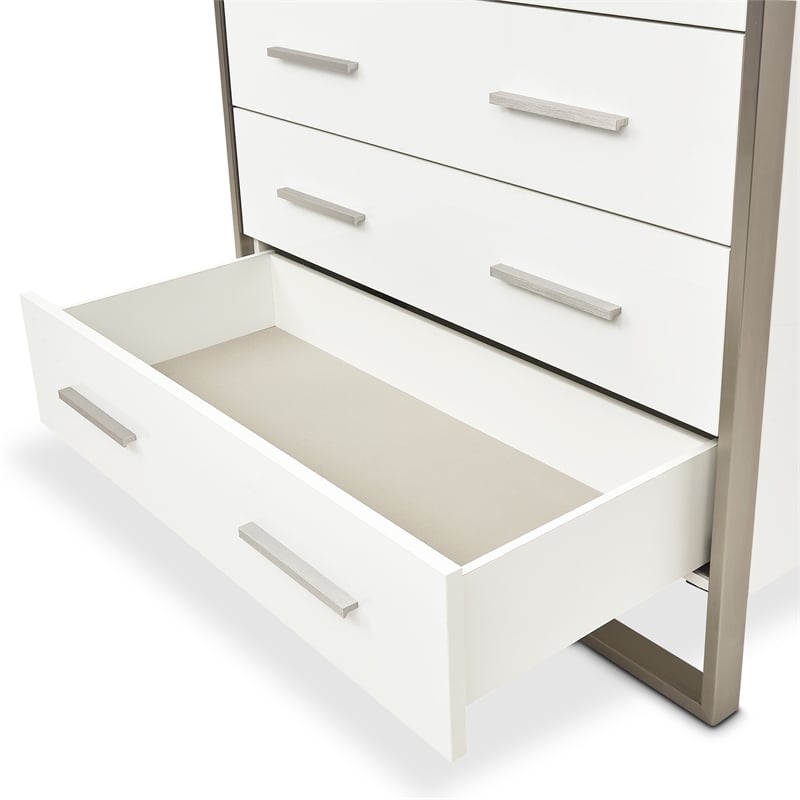 Marquee 7-Drawer Modern Chest in Cloud White