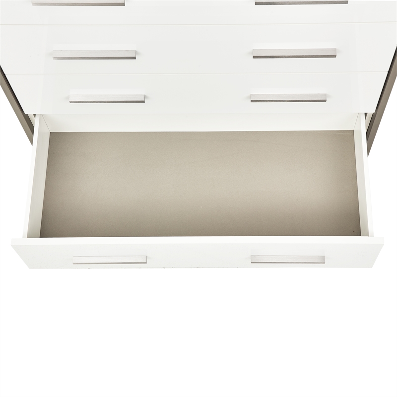 Marquee 7-Drawer Modern Chest in Cloud White
