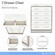 Marquee 7-Drawer Modern Chest in Cloud White