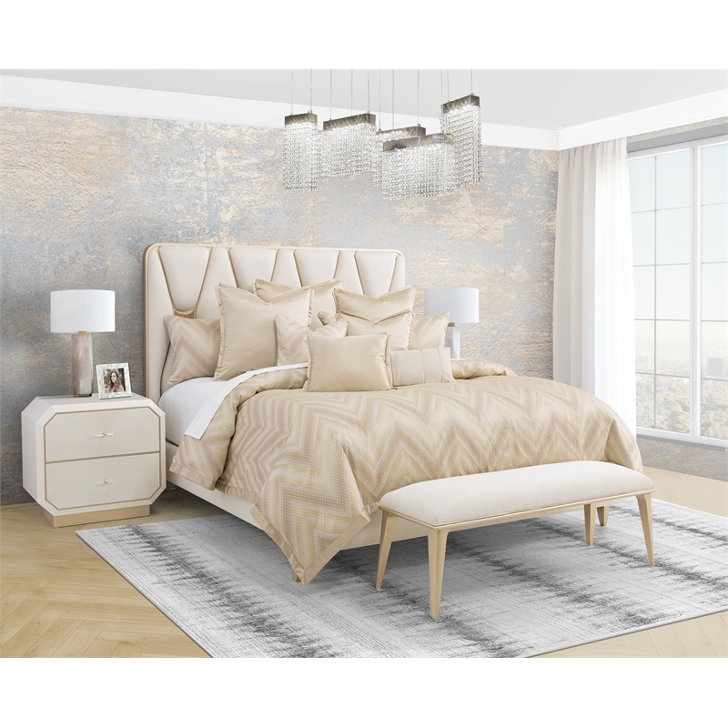 Michael Amini Infinity 10-Piece King Duvet Set in Gold