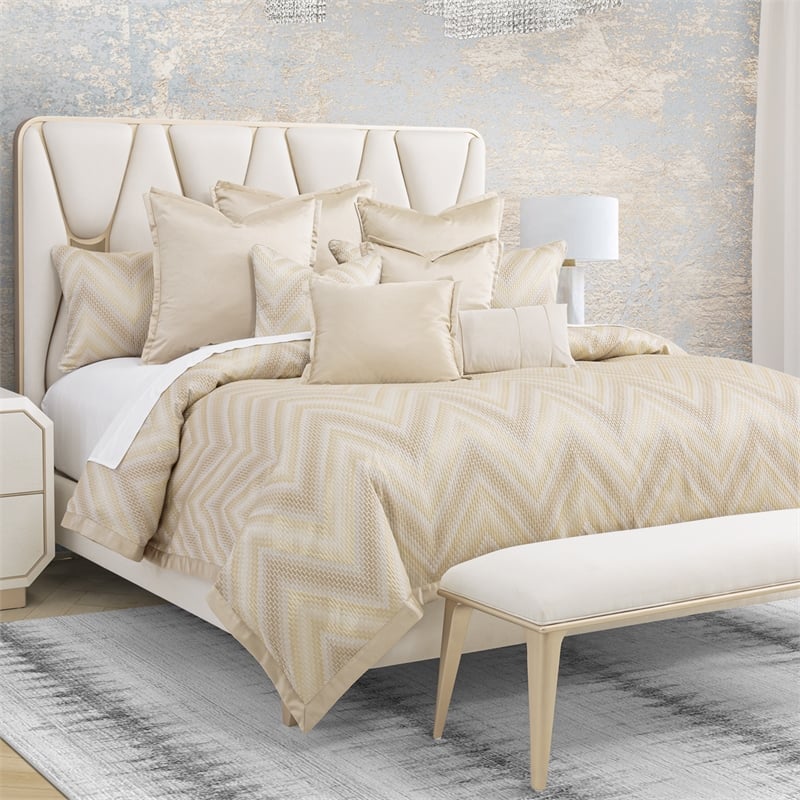 Michael Amini Infinity 9-Piece Queen Duvet Set - Gold