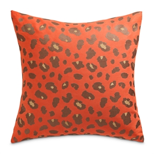 Michael Amini Explorer Spot 22&quot Square Throw Pillow in Fire Orange in Set of 2
