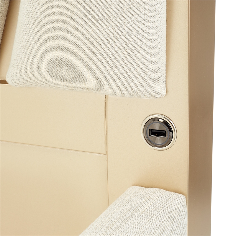 La Rachelle Queen Panel Bed - Champagne Ivory/Chardonnay