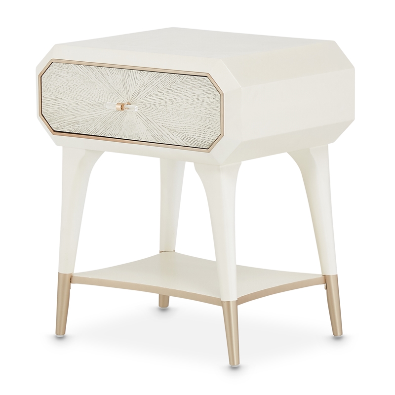 Michael Amini La Rachelle 1-Drawer Nightstand - Champagne Ivory