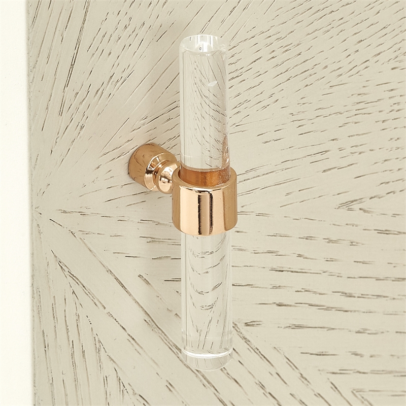 Michael Amini La Rachelle Sideboard and Mirror Set in Champagne