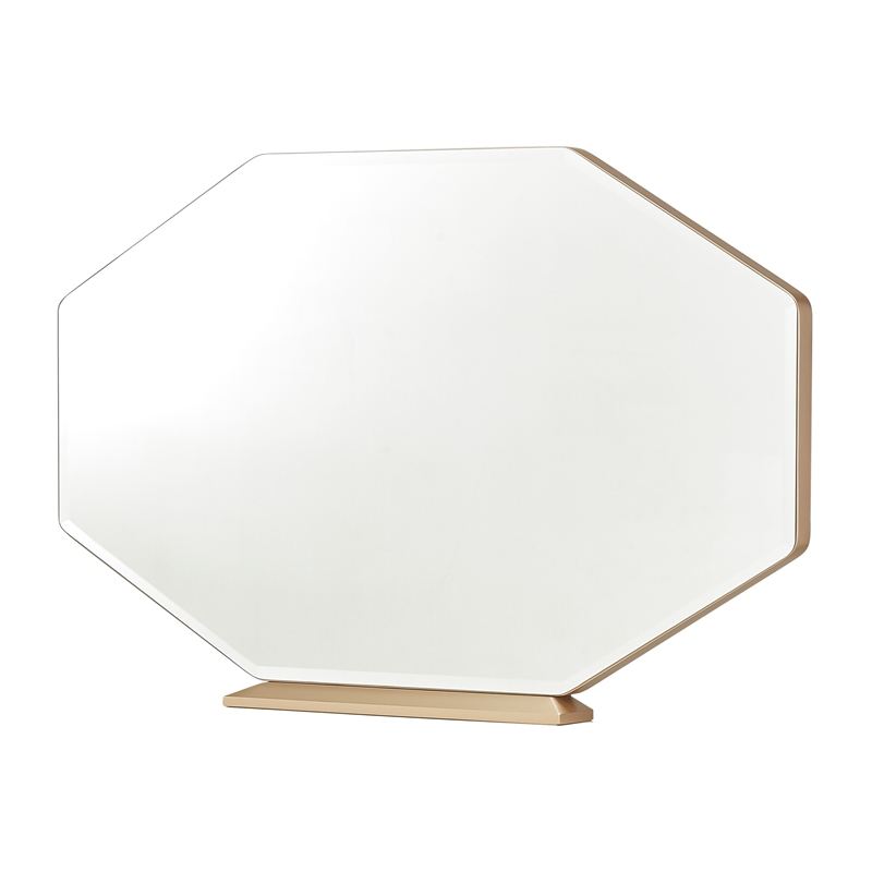 Michael Amini La Rachelle Sideboard and Mirror Set in Champagne