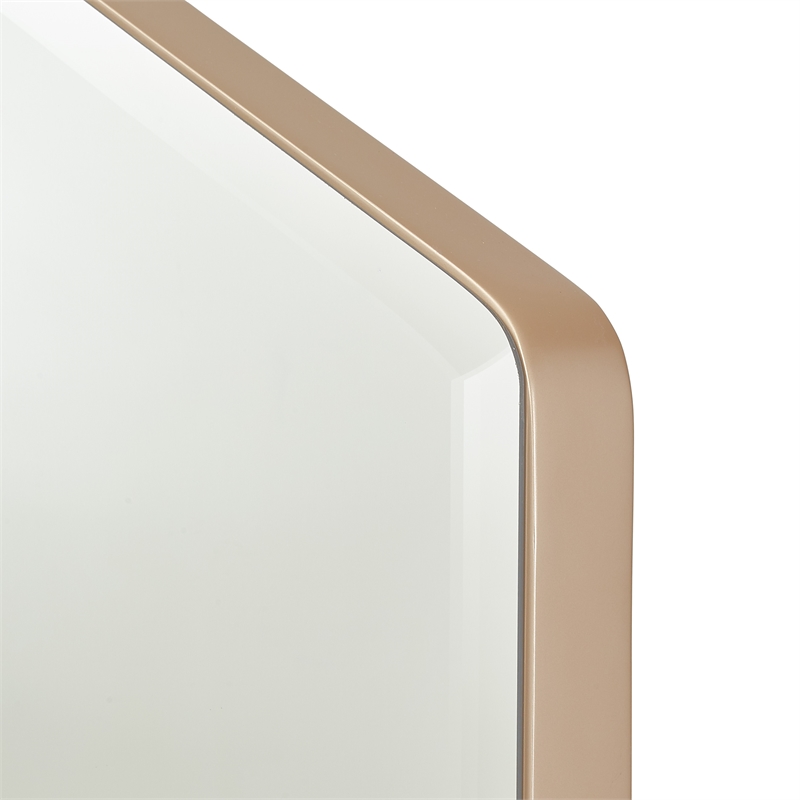 Michael Amini La Rachelle Sideboard and Mirror Set in Champagne