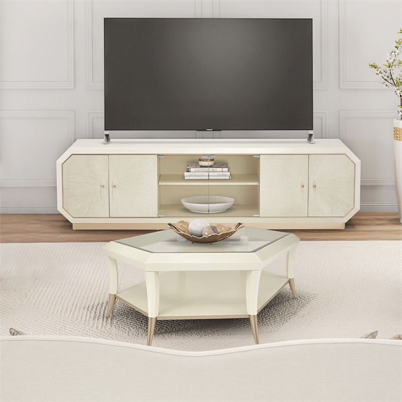 Michael Amini La Rachelle Media Cabinet in Champagne