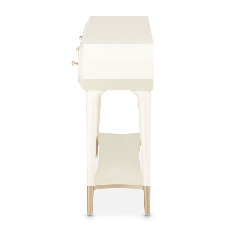 Michael Amini La Rachelle 3 Drawer Console Table in Champagne Ivory