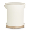 Michael Amini La Rachelle Round End Table with Marble Top - Champagne Ivory