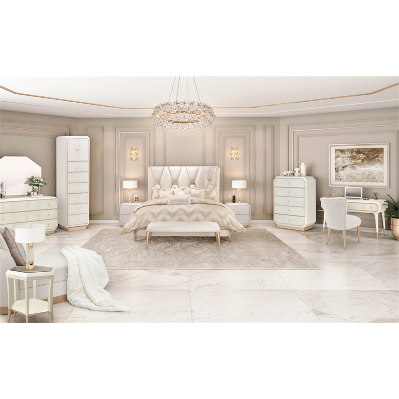 La Rachelle Bed Bench in Champagne Ivory/Chardonnay