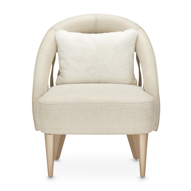 Michael Amini La Rachelle Flame Accent Chair in Gold Rush and Chardonnay Legs