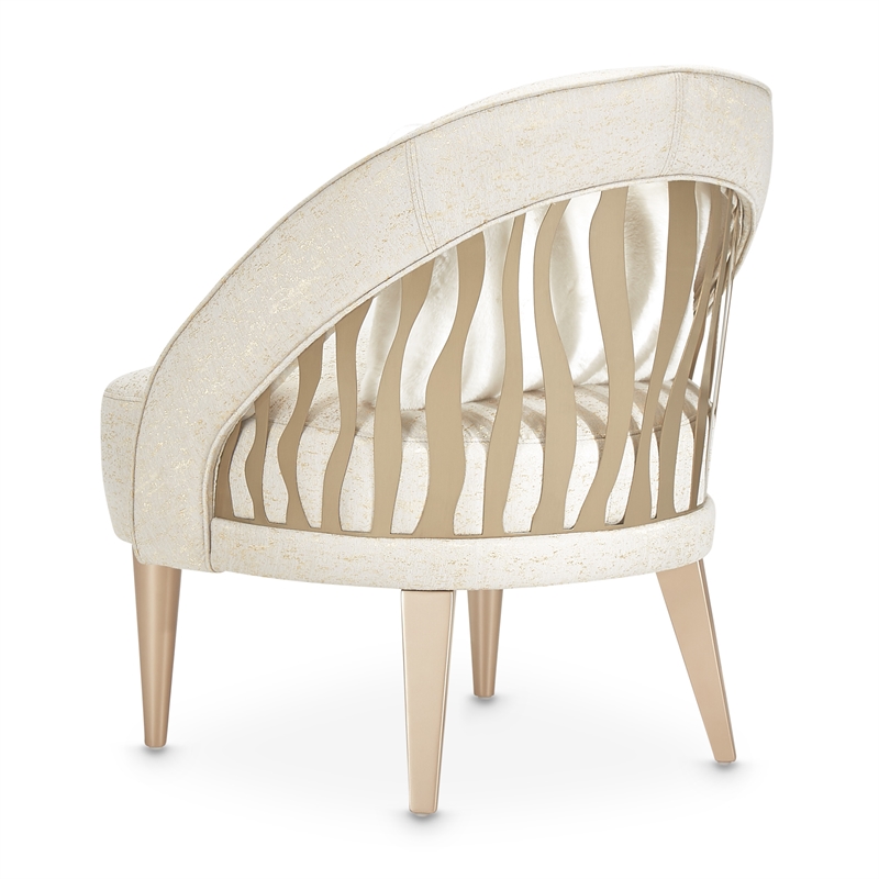 Michael Amini La Rachelle Flame Accent Chair in Gold Rush and Chardonnay Legs