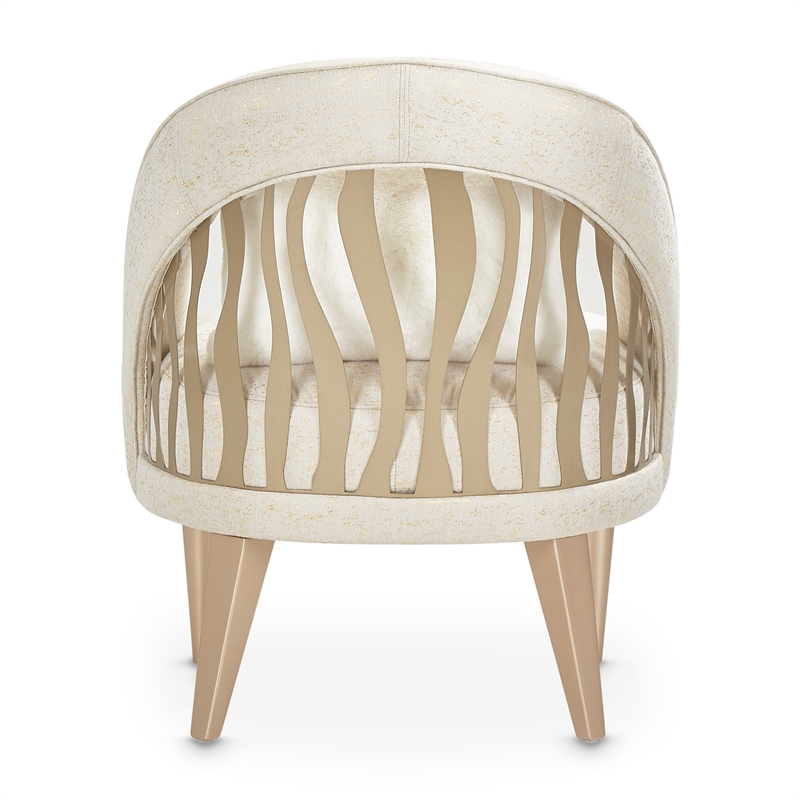 Michael Amini La Rachelle Flame Accent Chair in Gold Rush and Chardonnay Legs