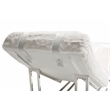 Astro Faux-Fur Chaise Lounge Chair - Moonstone White/Stainless Steel