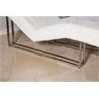 Astro Faux-Fur Chaise Lounge Chair - Moonstone White/Stainless Steel