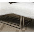 Astro Faux-Fur Chaise Lounge Chair - Moonstone White/Stainless Steel