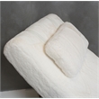 Astro Faux-Fur Chaise Lounge Chair - Moonstone White/Stainless Steel
