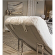 Astro Faux-Fur Chaise Lounge Chair - Moonstone White/Stainless Steel