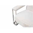 Michael Amini Astro Faux-Fur Accent Chair in Moonstone White/Stainless Steel